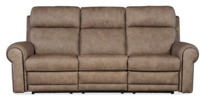 Hooker Furniture Duncan Semi-Aniline Leather Power Sofa With Zero-Gravity Recline, Usb Charging, Nailhead Trim 41.00 L x 90.50W x 42.00H SS635-PHZL3-082
