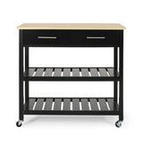 Christopher Knight Home® - Noble House - Neffs Contemporary Kitchen Cart with Wheels