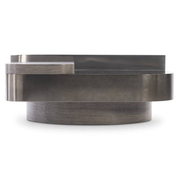 Bernhardt Bernhardt Jacopo Sculptural Cocktail Table With Layered Stainless Steel & Wire‑Brushed Oak Accent (Kona) 332022