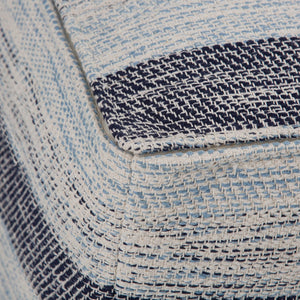 English Elm Clay Square Pouf - Handcrafted Blue Melange Accent Seat For Living Room, Bedroom & Small Spaces B136P159270
