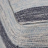 Hearth and Haven Cotton Square Pouf with Woven Patterned Melange B136P159270 Blue