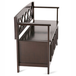 English Elm Amherst Solid Wood Entryway Bench with Lift-Top Storage in Hickory Brown, Seats 2, Handcrafted Finish B136P159430