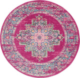 Nourison Passion PSN03 Machine Made Power-loomed Ornamental Border Indoor Only Bohemian Vintage Rug Fuchsia, Pink 100% Polypropylene 99446469281