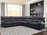 Parker Living Polaris - Slate 6 Piece Modular Power Reclining Sectional with Power Adjustable Headrests