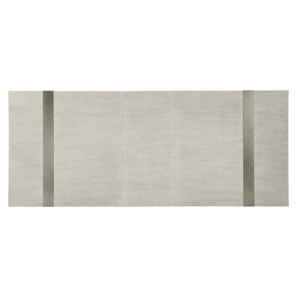 Bernhardt Bernhardt Tempo 90" Dining Table With Wire-Brushed Oak Top, Satin Nickel Metal Band Accents K2134