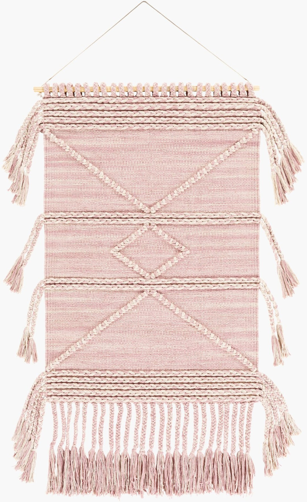 Livabliss Zanafi Hand-woven Cotton Wall Hanging with Tassel Fringe for Bohemian Decor ZTS1000-2436