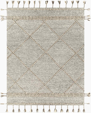 Surya Zanafi Handmade Wool Tassels Rug 2' X 3' - Exotic Charm, High-low Texture, Easy Care, Perfect Decor! Medium Gray Wool Zts2306-23