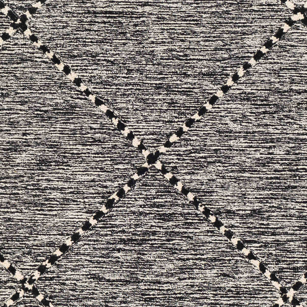 Surya Zanafi Handmade Wool Tassels Rug 2' X 3' - Exotic Charm, High-low Texture, Easy Care, Perfect Decor! Black Wool Zts2307-23