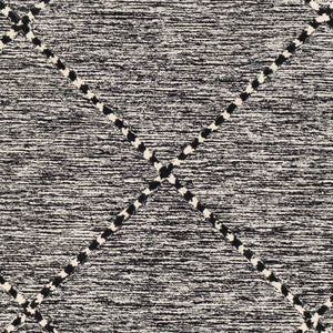 Surya Zanafi Handmade Wool Tassels Rug 2' X 3' - Exotic Charm, High-low Texture, Easy Care, Perfect Decor! Black Wool Zts2307-23