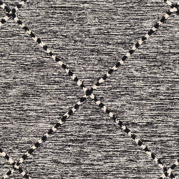 Surya Zanafi Handmade Wool Tassels Rug 2' X 3' - Exotic Charm, High-low Texture, Easy Care, Perfect Decor! Black Wool Zts2307-23