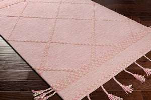 Surya Zanafi Handmade Wool Tassels Rug 2' X 3' - Exotic Charm, High-low Texture, Easy Care, Perfect Decor! Mauve Wool Zts2310-81012