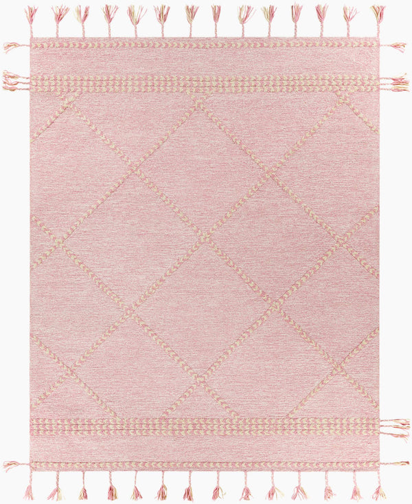 Surya Zanafi Handmade Wool Tassels Rug 2' X 3' - Exotic Charm, High-low Texture, Easy Care, Perfect Decor! Mauve Wool Zts2310-81012