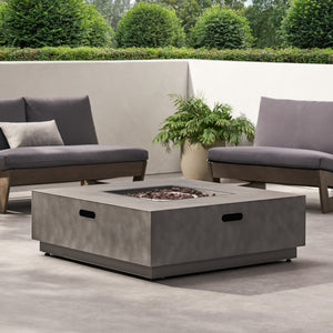 English Elm Square Iron Propane Fire Pit 50000 Btu Powder Coated Outdoor Patio Gathering 62838.00CONRT-50K_67760.00CONR