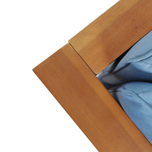 English Elm Christopher Knight Home® - Brava Coastal-Inspired Left Corner Bench Set Of 2, Solid Acacia Wood With Water-Resistant Cushions 57967.00BLU2