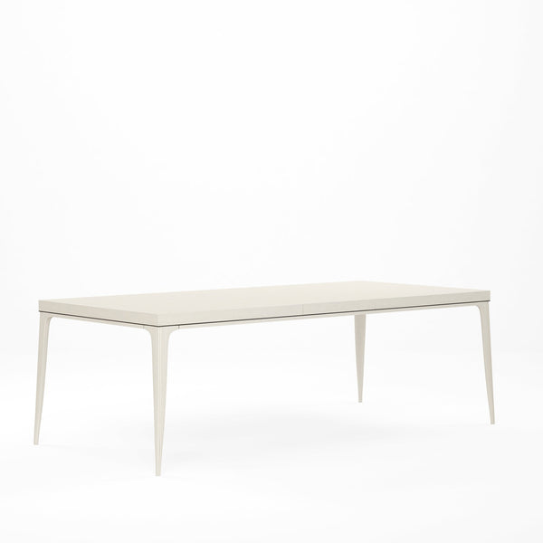 A.R.T. Furniture Blanc Dining Table - Contemporary Elegance In Alabaster & Burnished Bronze, Seats 10, Extends 73" To 101" White Parrawood Solids,Maple Veneers 289220-1040