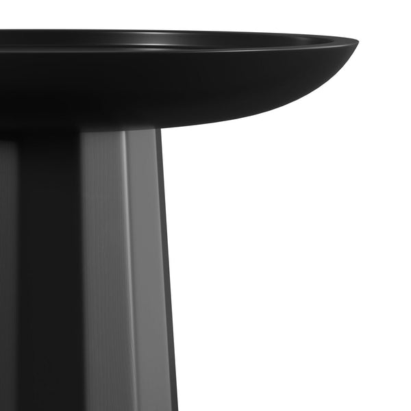 English Elm Dayton Handcrafted Wooden Accent Table with Sculptural Textured Finish — Multipurpose End or Side Table Black B136P158435