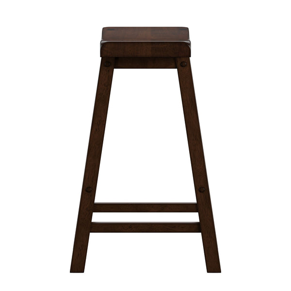 Homelegance By Top-Line Barrett Saddle Seat Counter Height Backless Stools (Set of 2) Brown Rubberwood