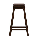 Homelegance By Top-Line Barrett Saddle Seat Counter Height Backless Stools (Set of 2) Brown Rubberwood