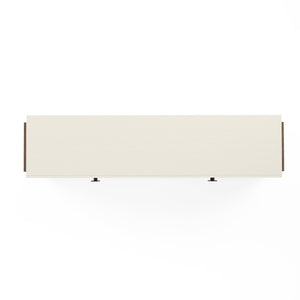 A.R.T. Furniture Blanc Credenza - Contemporary Alabaster & Burnished Bronze With Adjustable Shelves & Unique Storage White Parawood Solids,Resin,Metal 289252-1040