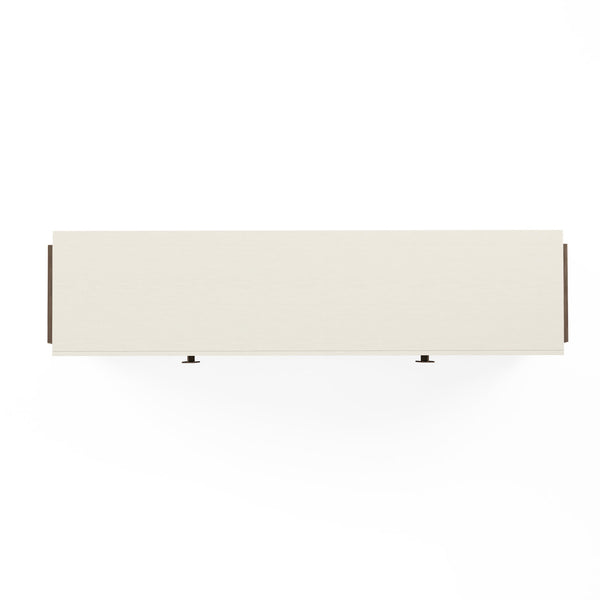 A.R.T. Furniture Blanc Credenza - Contemporary Alabaster & Burnished Bronze With Adjustable Shelves & Unique Storage White Parawood Solids,Resin,Metal 289252-1040