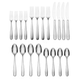 Lenox Oneida Oakwood 20 Piece Everyday Flatware Set, Service for 4 Metallic, STAINLESS METAL 896125