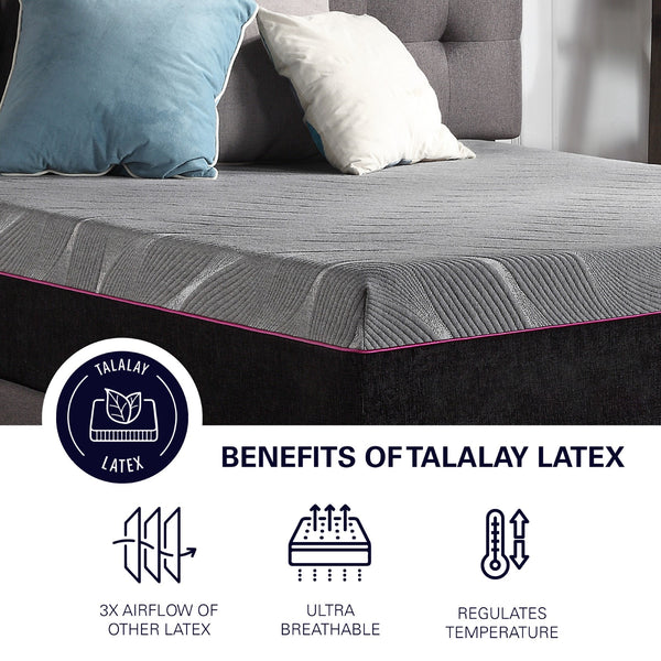 Legends Furniture Bridgevine Home 11 Inch Cal King Size 3-layer Talalay Latex Foam Adult Mattress Grey, Grey  Al-rmnl-110ck