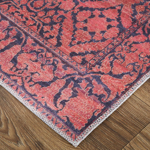 Feizy Rugs Voss Collection Transitional Polyester Trellis Rug - Bold Colors & Unique Design For Every Space Red,Black Polyester Vos39h6fpnk000g21