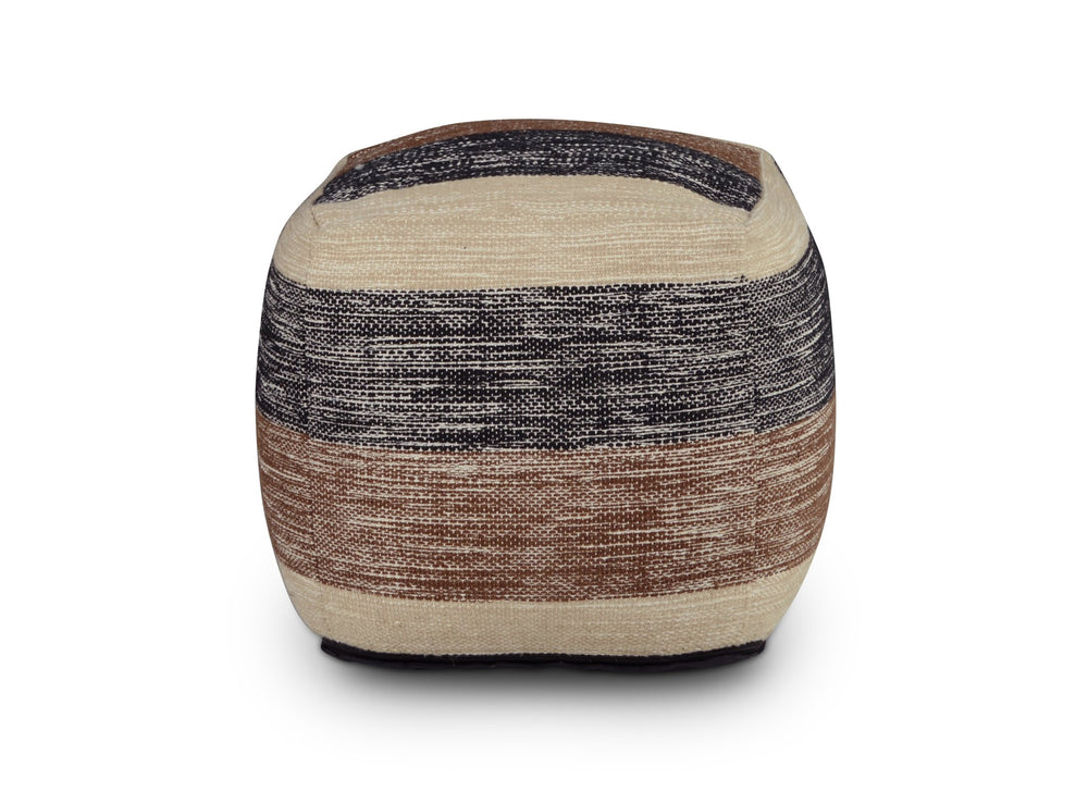 English Elm Steve Silver - Jamal Handwoven Square Woolen Pouf Beige – 21” x 21” x 20.75” Durable Mixed-Fiber Cover, Cozy Seat B081P157142