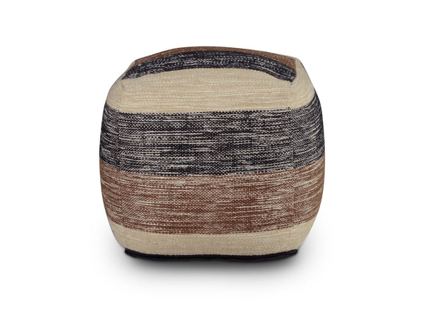 English Elm Steve Silver - Jamal Handwoven Square Woolen Pouf Beige – 21” x 21” x 20.75” Durable Mixed-Fiber Cover, Cozy Seat B081P157142