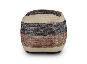 English Elm Steve Silver - Jamal - Square Handwoven Woolen Pouf - Beige