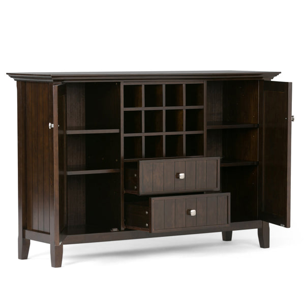 English Elm Bedford Sideboard Buffet With Wine Rack - Elegant Dark Tobacco Storage For Dining & Living Rooms B136P158119