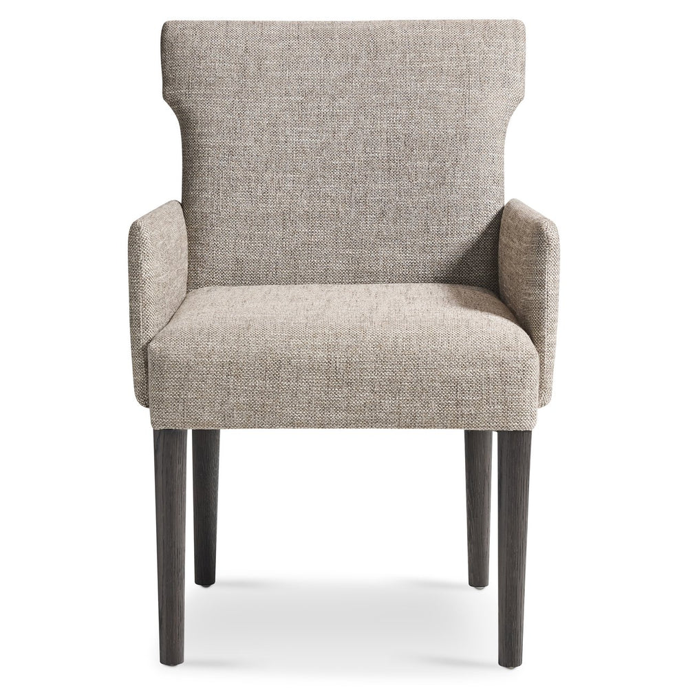 Bernhardt Bernhardt Geneve Sculptural Upholstered Accent Chair with Wire-brushed Oak Legs 392542