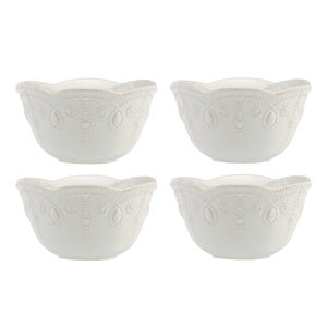 Lenox French Perle Fruit Bowls, Set of 4 White, WHITE STONEWARE 895724