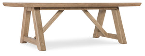 Vineyard Row Rectangle Dining Table with Two 20-inch Leaves Light Wood 6952-75217-80 Hooker Furniture