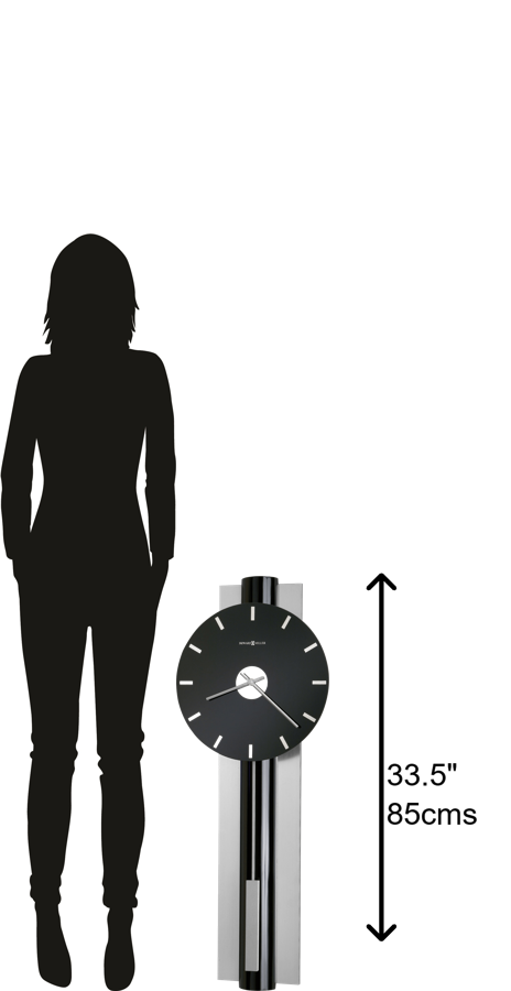 Hekman Furniture 625403 Stylish Modern Hudson Wall Clock - High-gloss Black & Brushed Nickel Design For Any Room  Hudson Wall Clock 625403