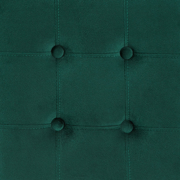 Homelegance By Top-Line Piper Gold Finish Metal Velvet Button Tufted 24" Counter Height Stools (Set of 2) Green Engineered Wood