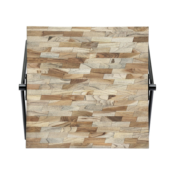 English Elm Christopher Knight Home® - Mango Handcrafted Mango Wood Coffee Table with Grey Finish, Iron V-Legs, Industrial Modern Centerpiece 69062.00