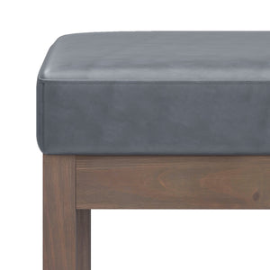 English Elm Milltown Versatile Stone Grey Ottoman Bench - Stylish Vegan Faux Leather Footstool For Any Room B136P159091