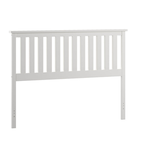 Homelegance By Top-Line Lando Mission Slat Wood Headboard White Rubberwood