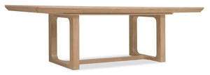 Hooker Furniture Banyon Desert Oak Rectangle Dining Table With Double Pedestals, 2X20" Leaves, Solid White Oak Finish 6081-75200-82
