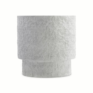 Bernhardt Bernhardt Millstone Pincio Round Side Table — 22" Sculptural Plinth Base, Faux-Stone Texture, Adjustable Glides 549119