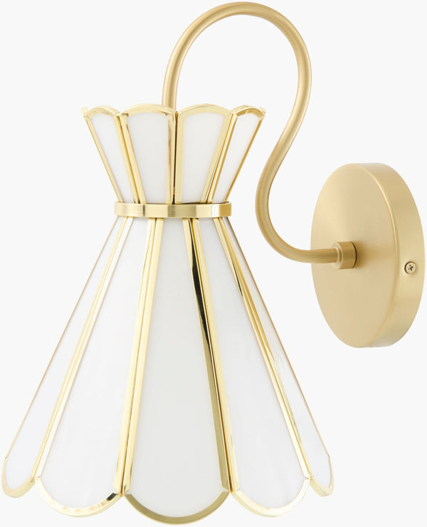 Surya Zevara Art Deco Metal and Glass Wall Sconce Geometric Light for Entryways Living Rooms ZVRA-001