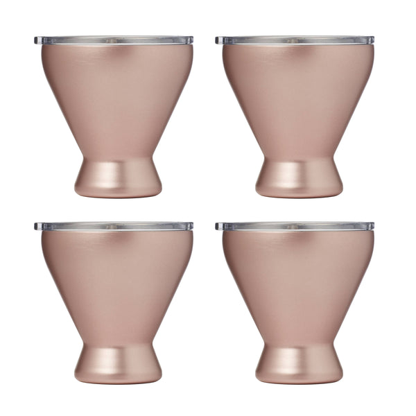 Lenox Cambridge 11 Oz Insulated Brushed Pink All Purpose Cocktail Tumblers, Set of 4 NO COLOR METAL EPCNY2APNCB2DS
