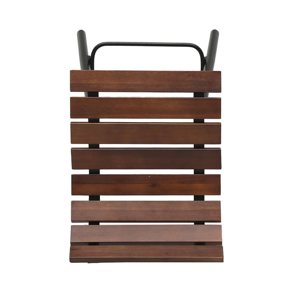 English Elm Christopher Knight Home® - NORDIC Camron 35" Wooden Barstool Set of 2 - 29.25" Seat Height, Acacia Wood & Iron, Dark Brown/Black Finish 65564.00DBRN