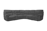 Parker House Parker Living Bryant - Ruffles Coal 6 Piece Modular Power Reclining Sectional with Power Adjustable Headrests Ruffles Coal 100% Polyester (W) MBRY-PACKA(H)-RFC