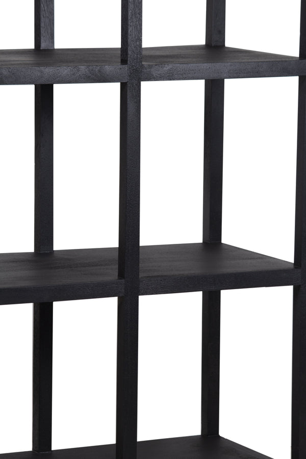 Porter Designs Porter Tarragona Black Solid Mango Wood Bookcase - Elegant Arched Design, Durable & Stylish Storage Black Wood 10-108-01-1812