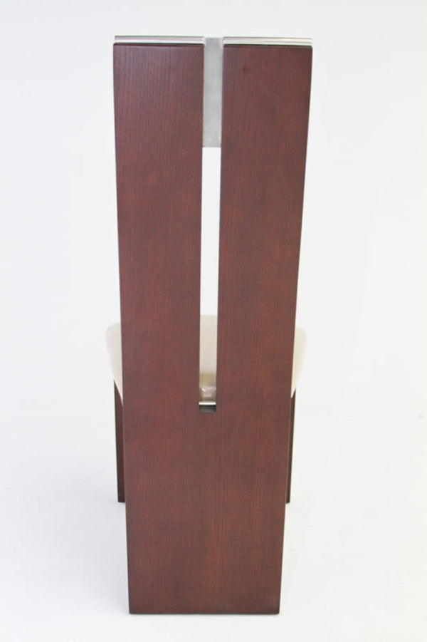 VIG Furniture Zenith Modern Red Oak Extendable Dining Table With Stainless Steel Base, Expands To 94" For Guests VGGU841XT