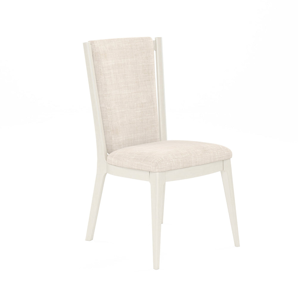 A.R.T. Furniture Blanc Contemporary Upholstered Side Chair In Alabaster Finish - Elegant Parrawood Design & Comfort White Parrawood Solids,Foam,Fabric 289206-1017