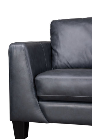 Porter Designs Porter Lucca Top Grain Leather Sofa In Dark Gray - Elegant Transitional Design For Modern Living Spaces Gray Leather 02-189-01-0277