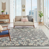 Nourison Tranquil TRA04 Machine Made Power-loomed No Border Indoor Only Contemporary  Rug Grey Beige, Grey 100% Polypropylene 99446484598